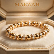 Gold Bead Diamond Rondelle Bracelet