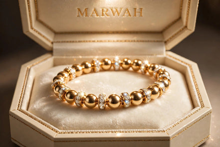 Gold Bead Diamond Rondelle Bracelet