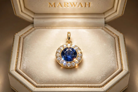 Birthstone Charm in the MARWAH ivory box
