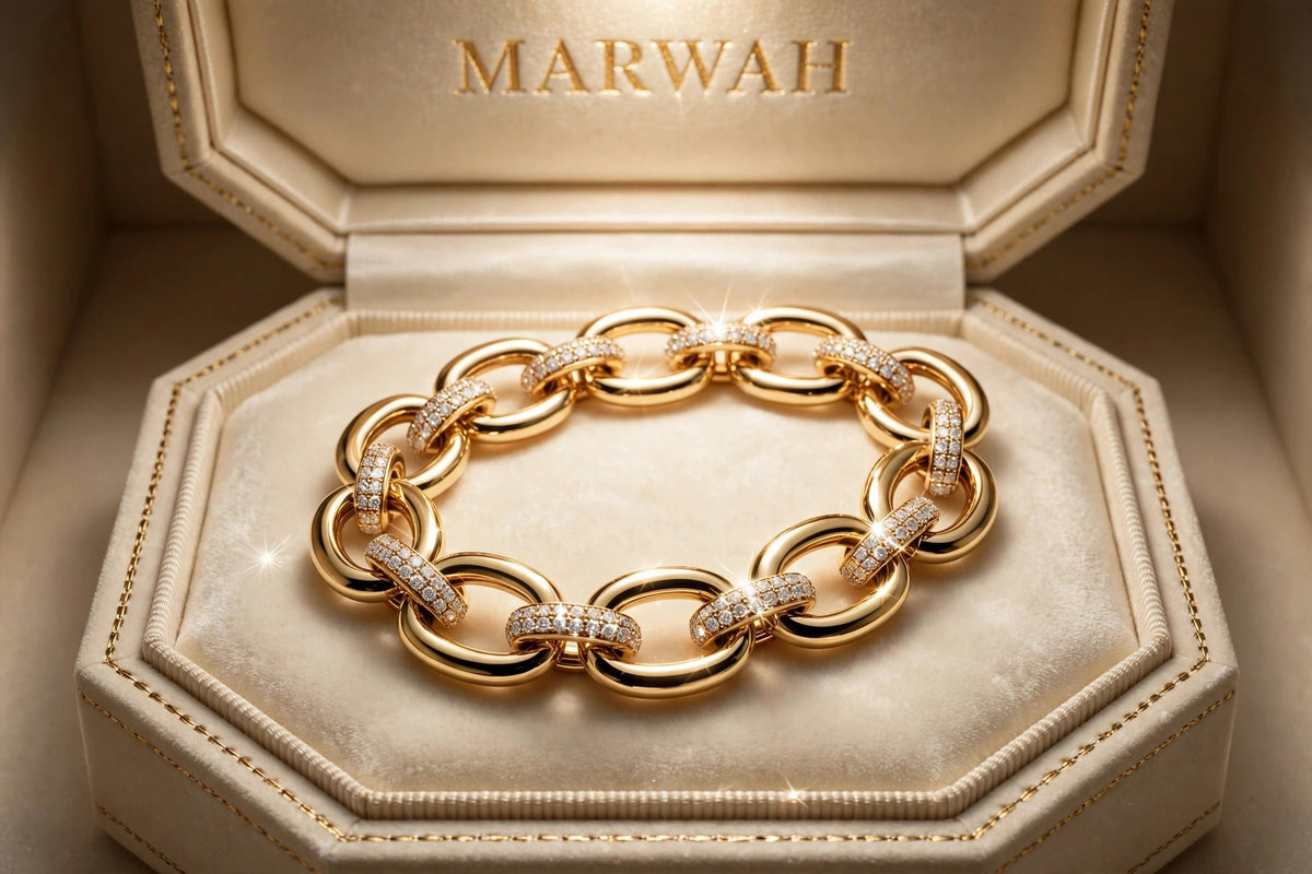 Bold Link Diamond Bracelet
