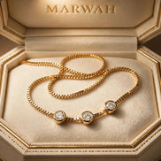 Box Chain Diamond Station Necklace