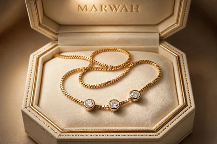 Box Chain Diamond Station Necklace