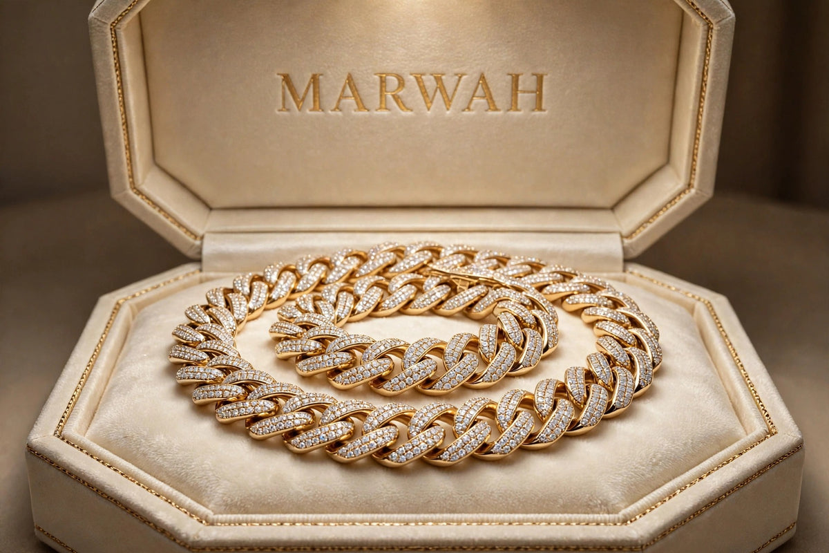 Bust-Down Cuban Chain in the MARWAH ivory box