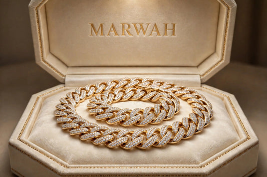 Bust-Down Cuban Chain in the MARWAH ivory box
