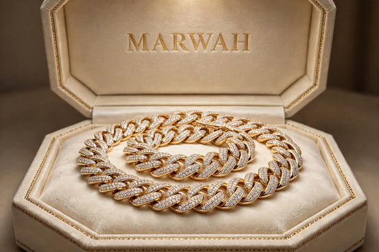 Bust-Down Cuban Chain in the MARWAH ivory box