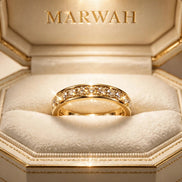 Channel-Set Diamond Wedding Band in the MARWAH ivory box
