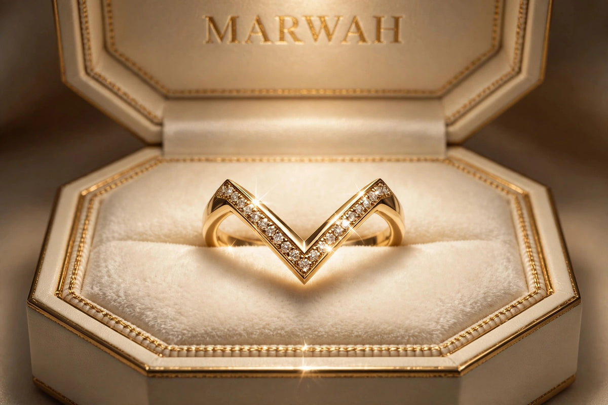Chevron V Diamond Band