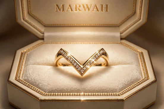 Chevron V Diamond Band