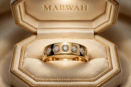 Wide Cigar Diamond Band