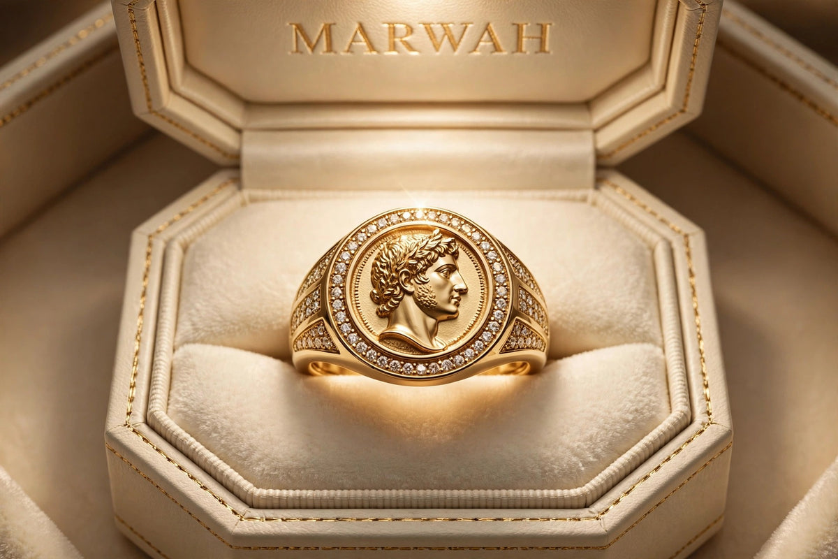 Coin-Face Gold Ring