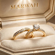 Curved Contour Diamond Band in the MARWAH ivory box