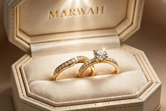 Curved Contour Diamond Band in the MARWAH ivory box