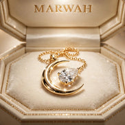 Crescent Moon Diamond Pendant