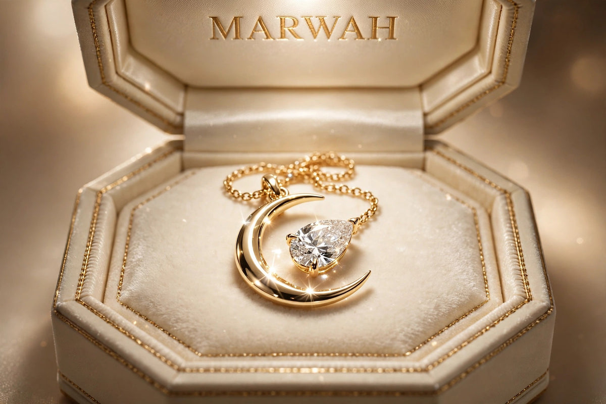 Crescent Moon Diamond Pendant