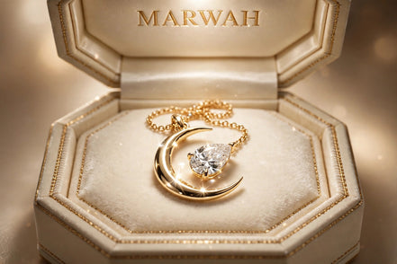 Crescent Moon Diamond Pendant