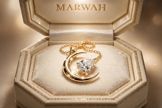 Crescent Moon Diamond Pendant