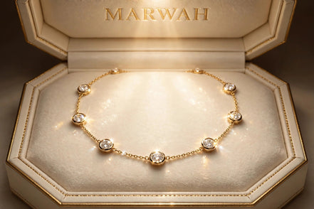 Diamonds by the Yard Necklace in the MARWAH ivory box