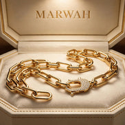 Diamond Clasp Paperclip Necklace