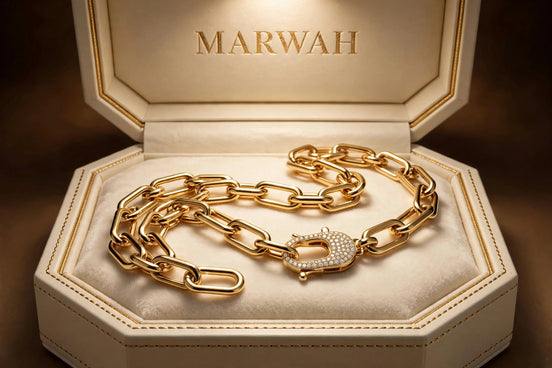 Diamond Clasp Paperclip Necklace
