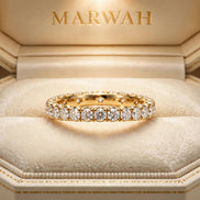 Eternity Diamond Wedding Band in the MARWAH ivory box