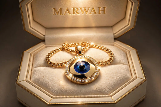 Evil Eye Pendant in the MARWAH ivory box