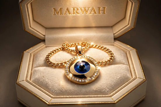 Evil Eye Pendant in the MARWAH ivory box