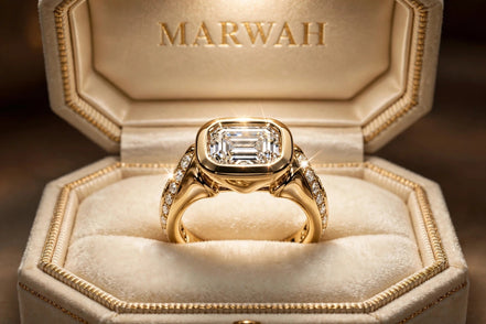 East-West Bezel Emerald Ring