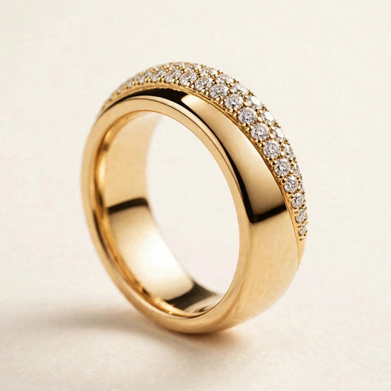Half-Pavé Comfort-Fit Diamond Band