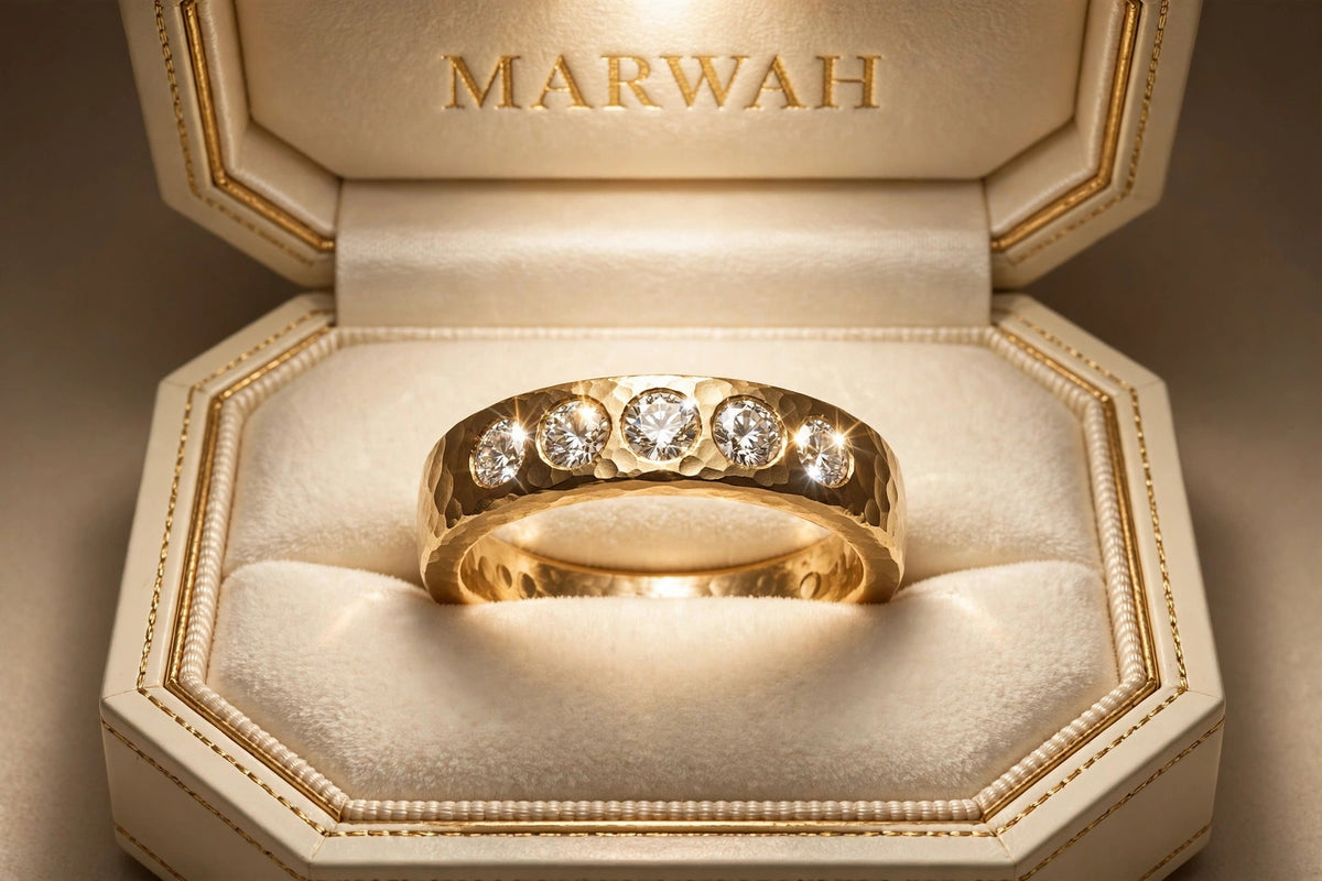 Hammered Diamond Band
