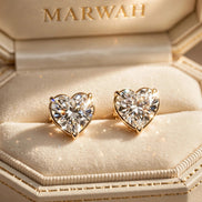 Heart Diamond Studs