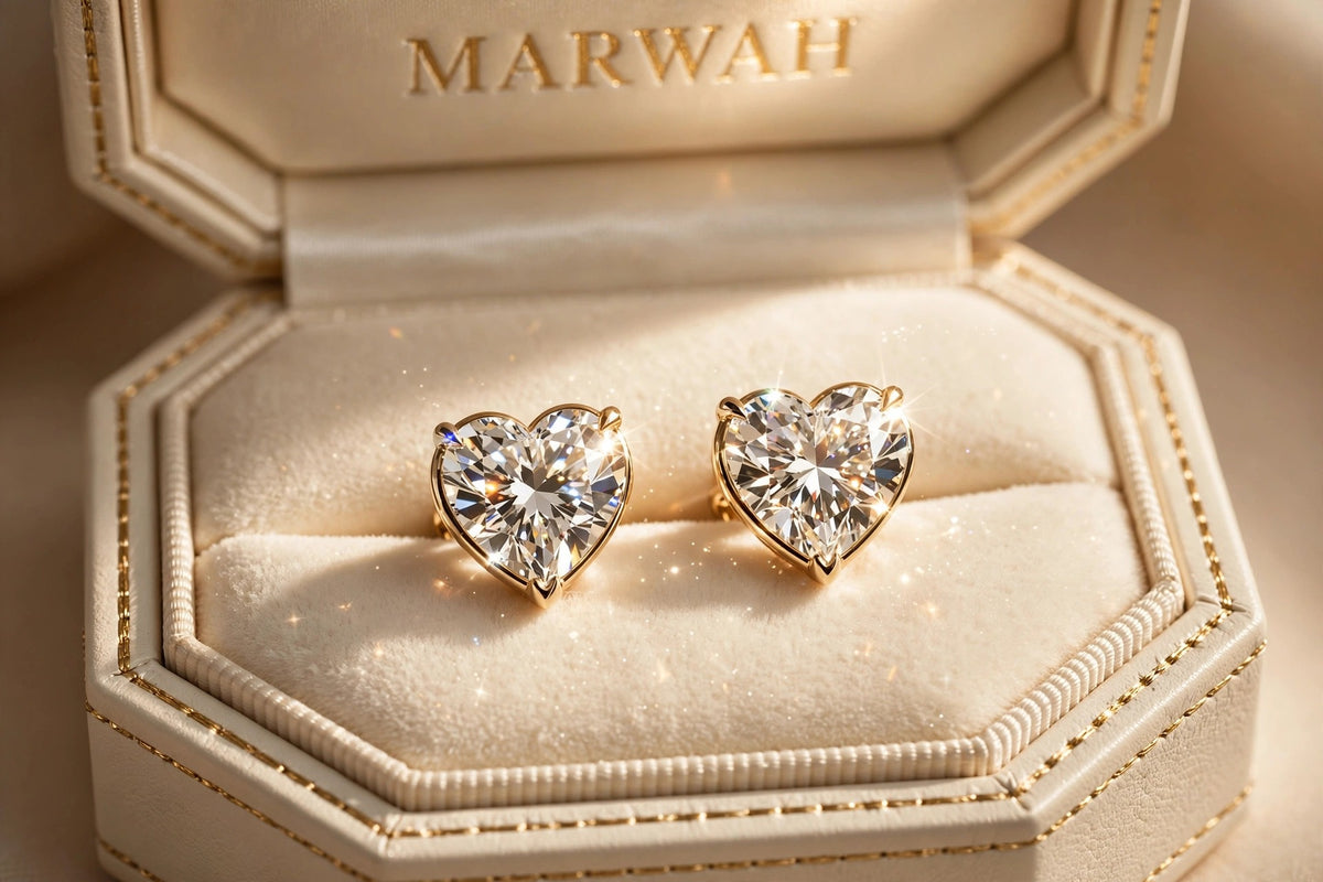 Heart Diamond Studs