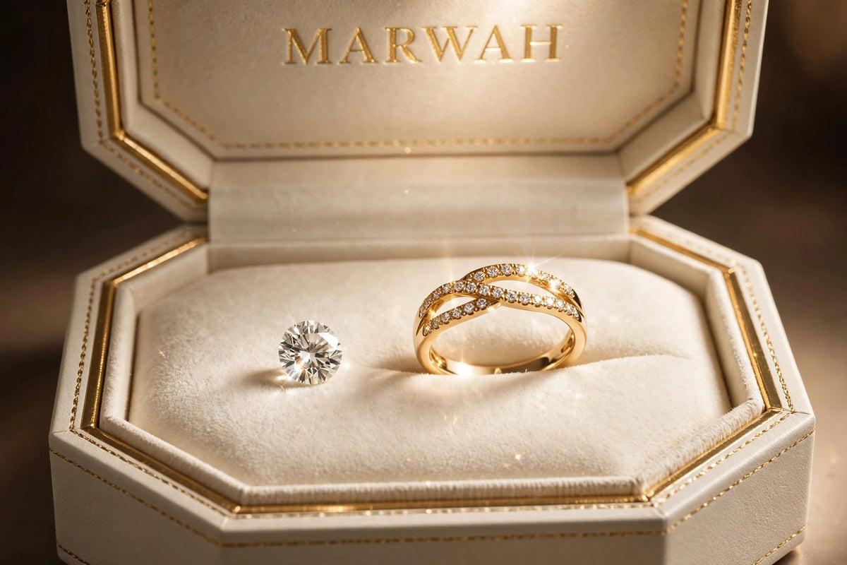 Heirloom Stone Reset concept in the MARWAH ivory box