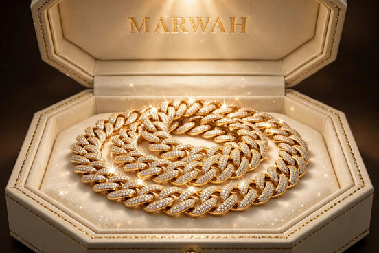 Iced Cuban Chain in the MARWAH ivory box