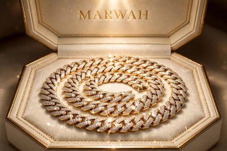 Iced Franco Chain in the MARWAH ivory box
