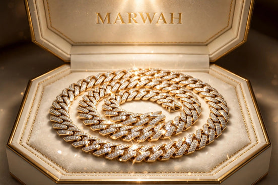 Iced Franco Chain in the MARWAH ivory box
