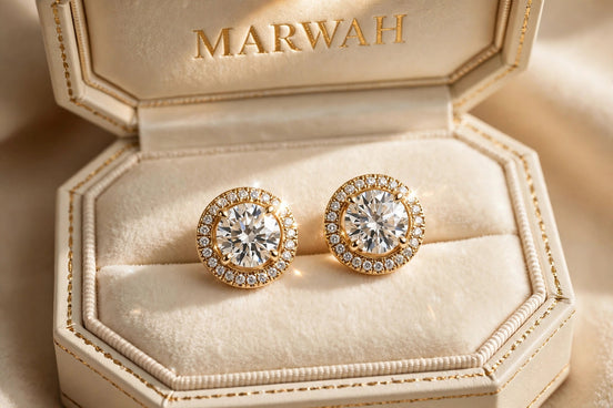 Solitaire Studs with Halo Jackets