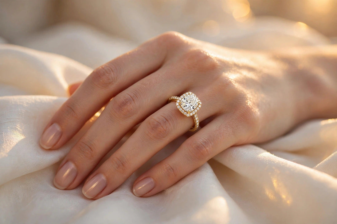 Cushion Halo Engagement Ring lifestyle