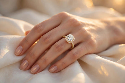 Cushion Halo Engagement Ring lifestyle