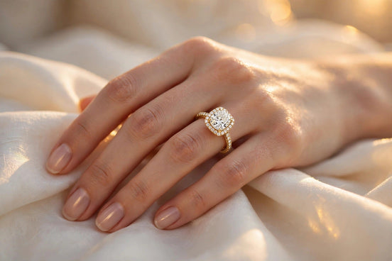 Cushion Halo Engagement Ring lifestyle