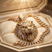 Lion Head Pendant in the MARWAH ivory box