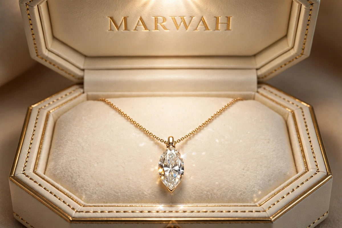 Long Marquise Drop Necklace