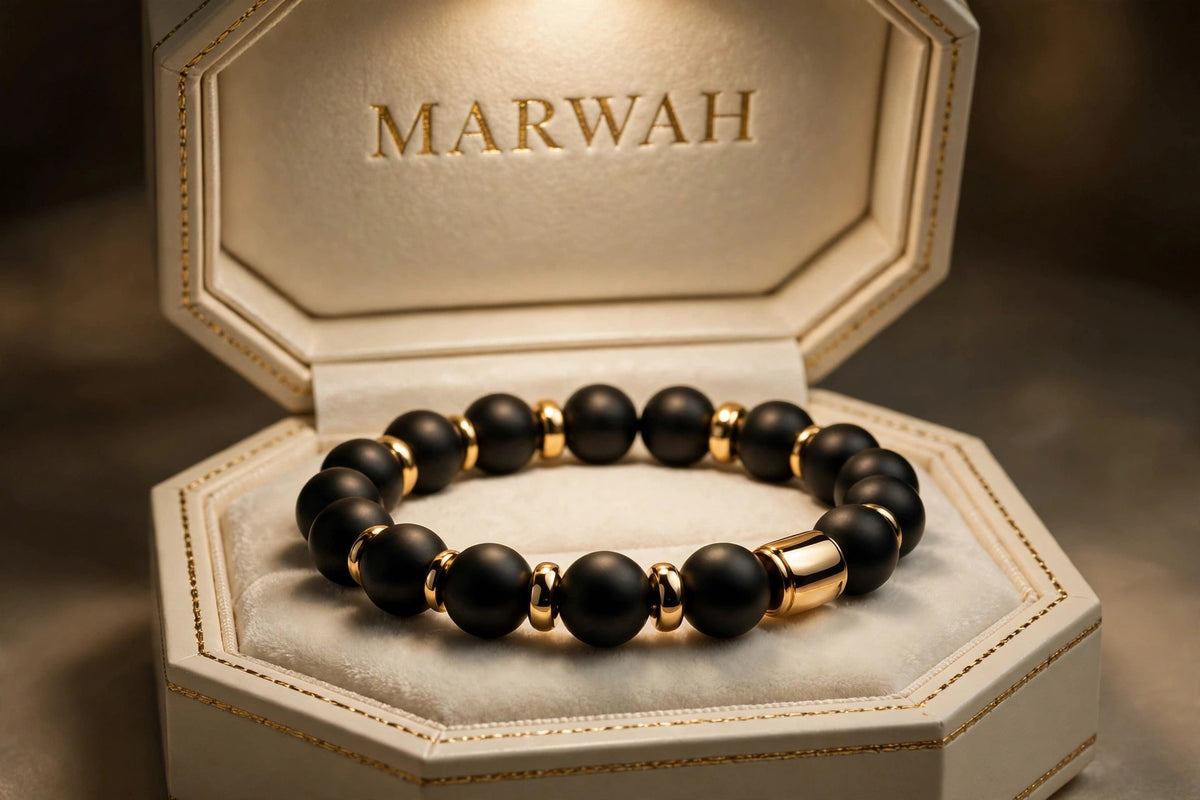 Matte Onyx Gold Bracelet