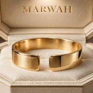 Gold Cuff Bracelet in the MARWAH ivory box
