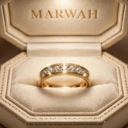 Vintage Milgrain Diamond Band in the MARWAH ivory box