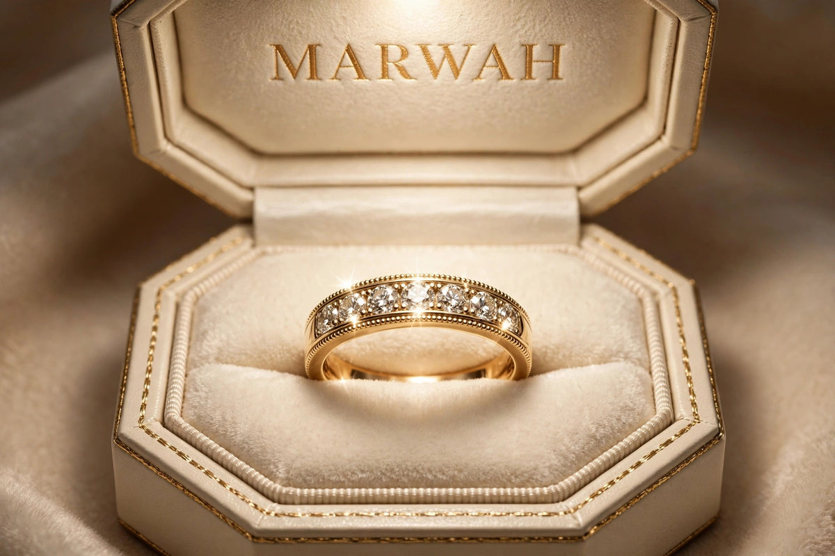 Vintage Milgrain Diamond Band in the MARWAH ivory box