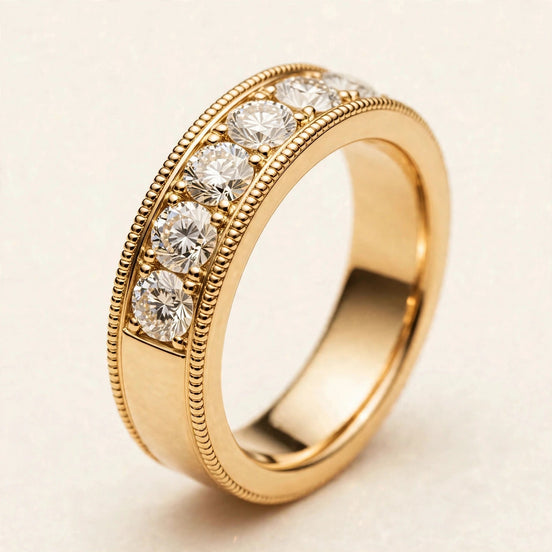 Milgrain Diamond Band