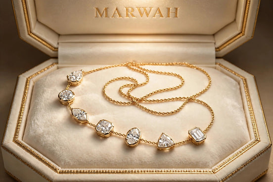 Mixed-Shape Diamond Station Necklace