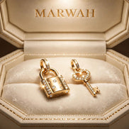 Padlock and Key Charm Set