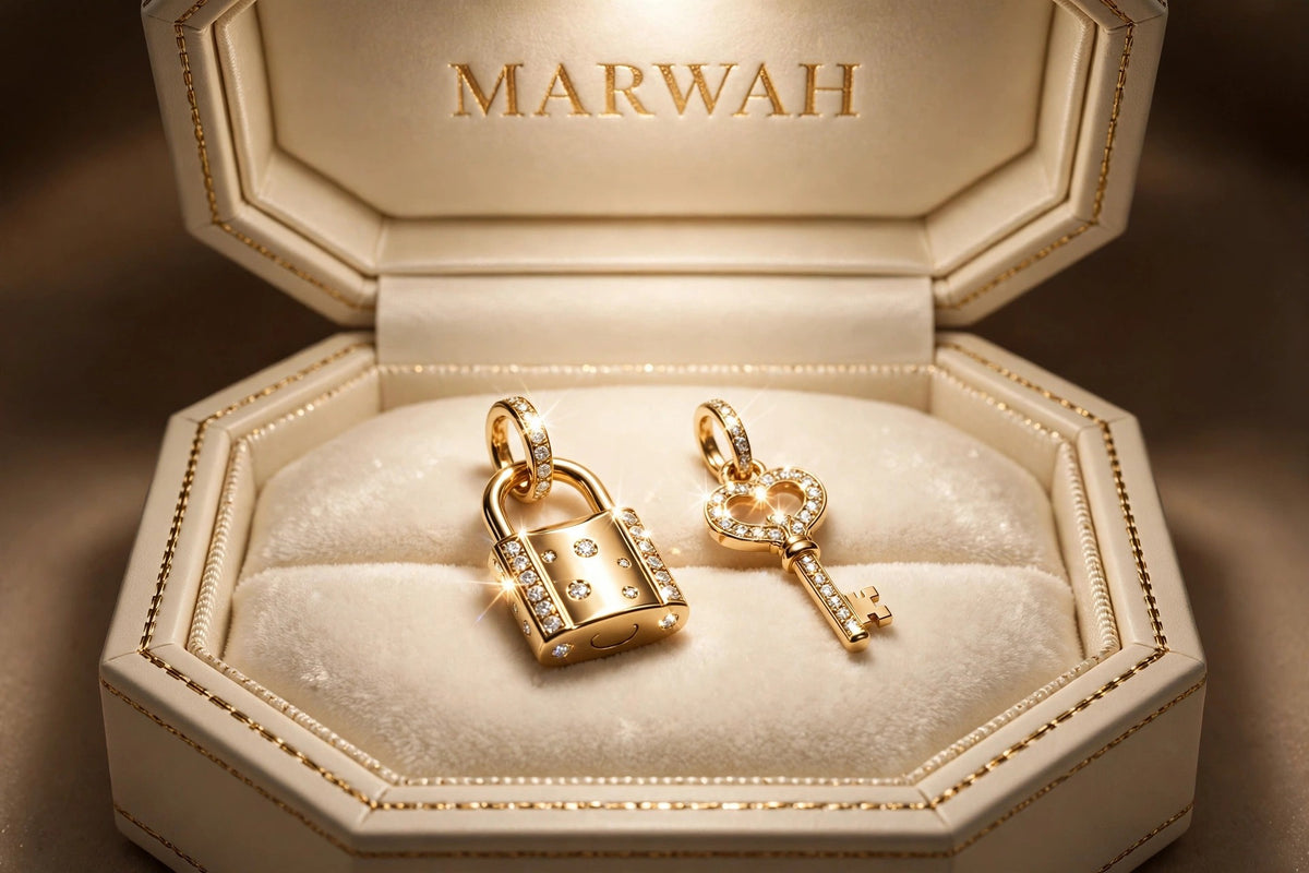 Padlock and Key Charm Set