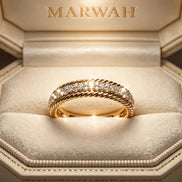 Twisted Rope Diamond Band in the MARWAH ivory box